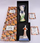 2x Clarice Cliff Bizarre, limited edition issues by Wedgwood. 'Lido Lady in Orange From 1931' figure