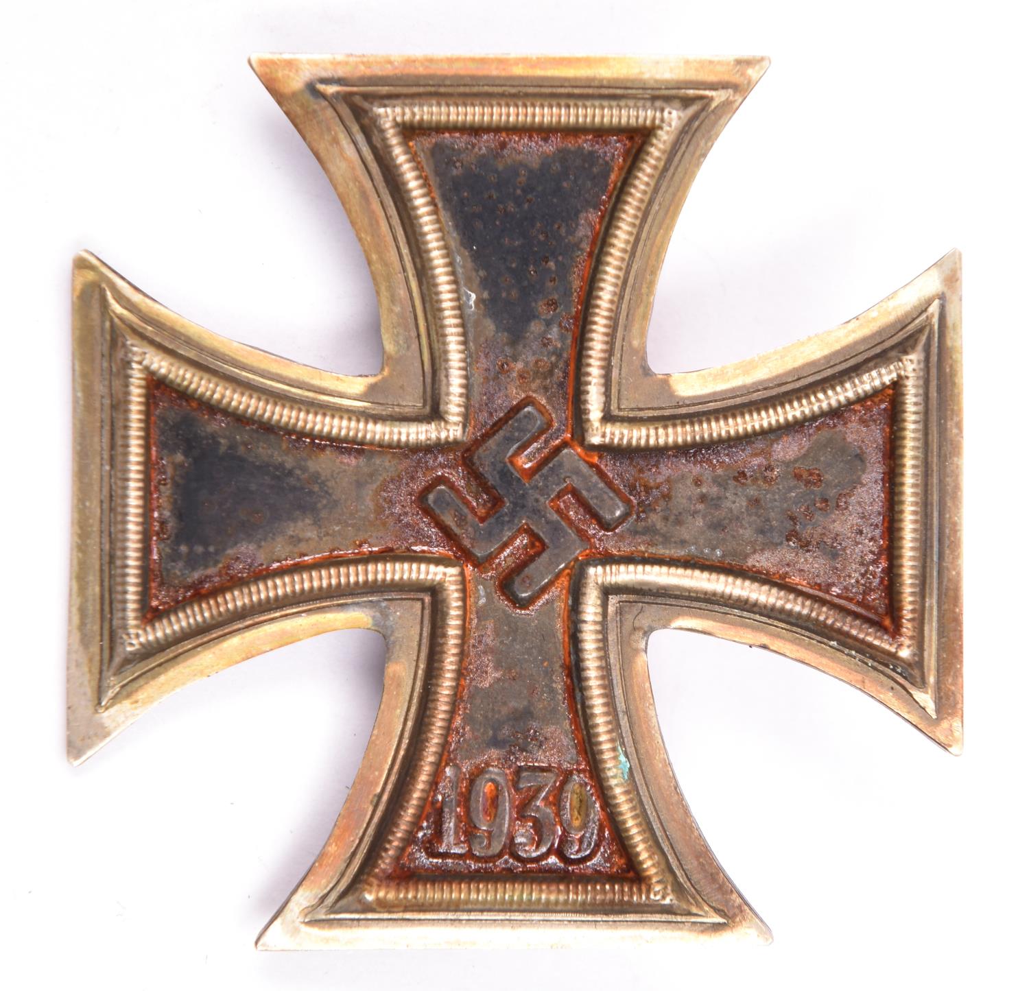 A Third Reich Iron Cross 1st Class, numbered "3" on reverse, GC (black paint worn). £40-50