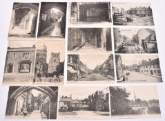 17x postcards of Chichester, West Sussex. Including; Sir Richard's Walk, Cathedral Reredos,