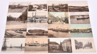 22x postcards of Newhaven, East Sussex. Including ships and harbour scenes; RMS Rouen, Harbour and