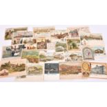 50x postcards with European, mainly German themes. Including; Dusseldorf, Graz, Heidelberg,