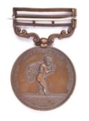 Royal Humane Society bronze medal for a successful rescue (Henry Wallace Michels 1st May 1882), GVF,