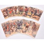 12 early 20th century Military postcards by Valentines Artotype Series of battle scenes by