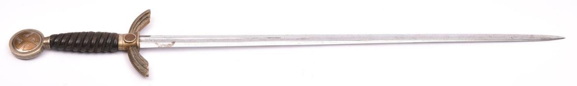 A Third Reich Luftwaffe officer's sword, with chrome plated blade. Basically GC (the hilt slightly