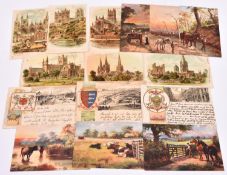 40x postcards by Raphael Tuck & Sons. 26x 'Oilette', with artwork by Harry Payne showing rural