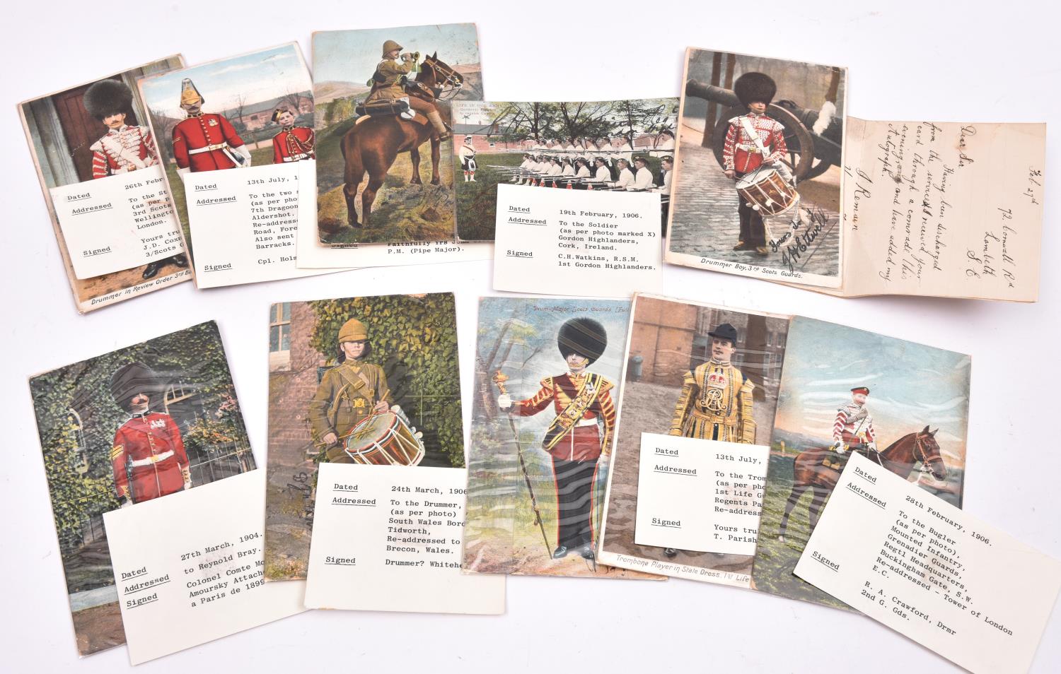 15 Edwardian Military postcards, postally used and dated 1906, cavalry and infantry subjects. GC £