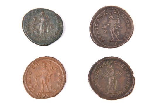 Roman AE coins (4): Severus Alex. AE As, F (legend unclear); Constantius I Follis, rev. Salvs Avgg - Image 2 of 2