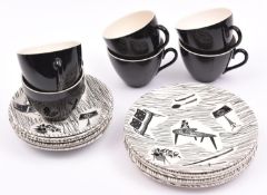 12x items of Homemaker pottery by Ridgway Potteries Ltd. 6x Teacups and saucers. Together with 6x