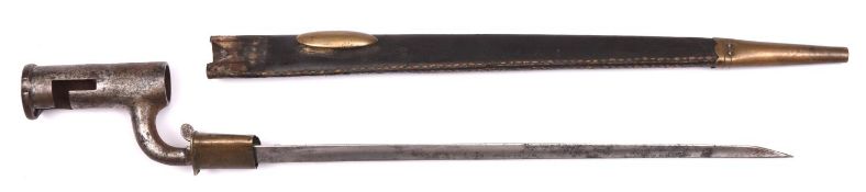 An 1840 pattern Constabulary bayonet, triangular section blade 13" with ordnance inspector's marks