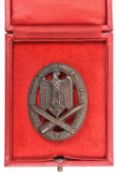 A Third Reich general assault badge in bronze, marked on reverse "GB42", VGC in its case. £50-60