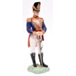 A Royal Worcester china figure of an "Officer of the Royal Artillery 1815", height 11", GC (shako