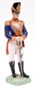 A Royal Worcester china figure of an "Officer of the Royal Artillery 1815", height 11", GC (shako