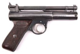 A post war pre 1958 .22" Webley Senior air pistol, batch number 371 (2371 beneath left grip),