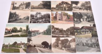 38x Postcards of East Sussex villages. Including; Brede, Bolney, Barcombe, Boreham, Bodiam, Battle
