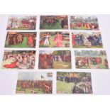11x postcards of Oxford Pageant by Raphael Tuck & Sons. Including; St. Scholastica's Day, Funeral of