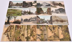 34x Postcards of West Sussex villages. Including; Trinity Church Hurstpierpoint, Wolstonbury Hill,