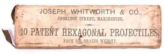 A rare original unopened printed paper packet containing 10 Whitworth "Patent Hexagonal