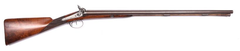 A good DB 14 bore percussion sporting gun by Ross of Edinburgh, 45½" overall, nicely re-browned