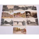 10x postcards of Bramber Village, West Sussex. Including; Flood at Bramber, The Lych Gate, etc. GC-