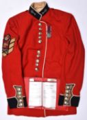 A good post 1953 Regimental Sergeant Major's scarlet tunic of the Welsh Guards, fine QC arm badge,