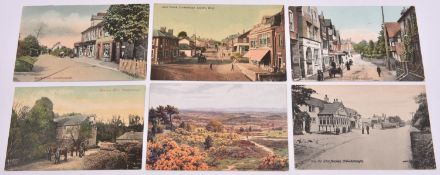 6x postcards of Crowborough, East Sussex. Including; South View, High Street, Warren Mill, Blue