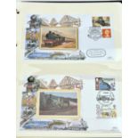 A folder of railway related unused stamps and Commemorative/First Day covers with postmarks from