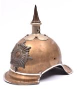 An incomplete reproduction of Imperial German Guard Cuirassier helmet, the skull of tombak with