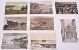 8x postcards with Lifeboat and RNLI themes. Including; Coastguard Station, Cuckmere Haven,