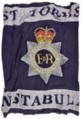 A flag of the West Yorks Constabulary 1968-74, approx 4' x 7½', blue, grey and yellow printed