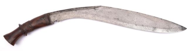 An early 19th century Gurkha kukri, of the type used against the British army at the time, 18?