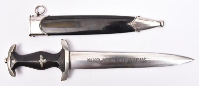 A good Third Reich SS dagger, by Rich. Abr. Herder, Solingen, the hilt with nickel silver mounts,