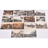 14x LNWR and other railway related postcards. Including; Castle Station Northampton, LNWR Signal