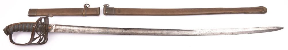 A Victorian 1845 pattern Infantry officer's sword, the blade etched with crown over "VR" and