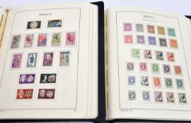 2x stamp albums containing a collection of France stamps. Lighthouse albums in slip cases with pre-