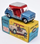 Corgi Toys Ghia-Fiat 600 'Jolly' (240). An example in light metallic blue with red interior,