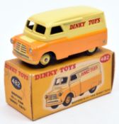 Dinky Toys Bedford 10cwt van "Dinky Toys" (482). In yellow and orange livery. Boxed, minor wear/
