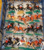 20 Timpo mounted Civil War soldiers on mixed light brown, dark brown and white horses mounted on