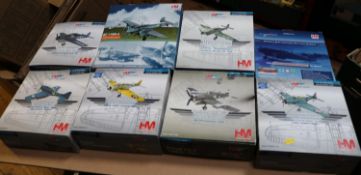 8 HM (Hobbymaster) Military Aircraft. Douglas SBD-3 Dauntless, Battle of Coral Sea 42. Hellcat MkII,