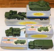 4 Dinky Toys military vehicles. Including; (661) Scammel Recovery Tractor. (651) Centurion tank. (