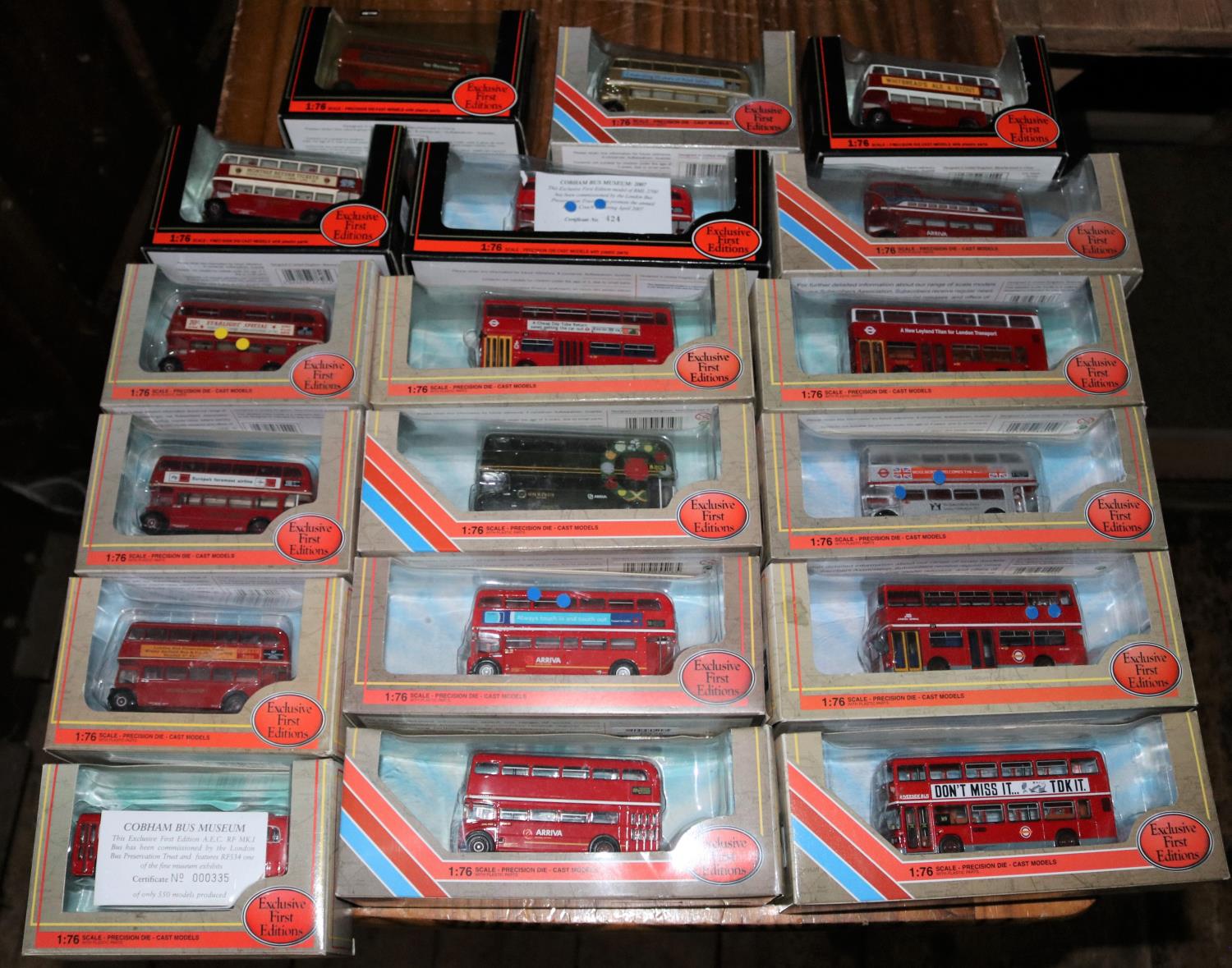 18 EFE Buses and Coaches all London Transport and district. 7x AEC Routemaster- 2x RMC, Arriva