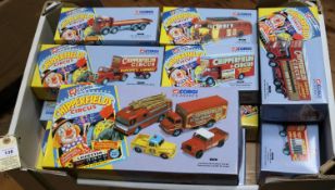 12 Corgi Chipperfields Circus 1/50 scale. (97888) Foden closed pole truck and caravan, (97915)