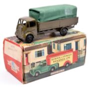 A Qualitoy Sunderland Army Covered Truck No.A106. An olive green AEC lorry with green canvas canopy,