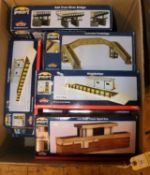 14 Bachmann / Scenecraft 'OO' gauge Lineside Buildings. Including Wooden carriage shed. 2x