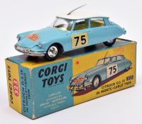 Corgi Toys Citroen D.S.19 In Monte-Carlo Trim. (323). In light blue with white roof with yellow