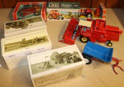 A quantity of Britains and other agricultural machinery. Massey-Ferguson 135 Tractor (9529). In