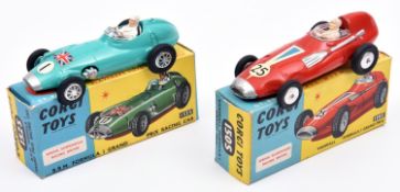 2 Corgi Toys racing cars. Vanwall Formula 1 Grand Prix (150S). In red with RN25, 'Vanwall' to one