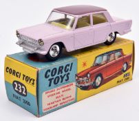 Corgi Toys Fiat 2100 (232). In pale pink with mauve roof, yellow interior with dished spun wheels