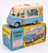 Corgi Toys Smith's Mister Softee Ice Cream Van (428). In cream and light blue livery, with pale blue