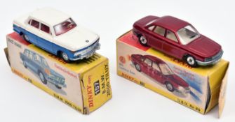2 Dinky Toys. NSU Ro80 (176), finished in metallic red with white interior. Plus a BMW 2000 Ti