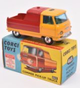 Corgi Toys Commer Pick-Up Truck (465). In yellow with red rear body, blue tinted windows, dished